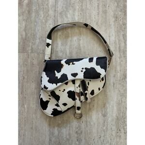Cow print saddle shoulder bag Purse Crossbody Handbag Small